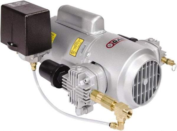 Gast - 1/2 hp, 4.5 CFM, 50 Max psi Piston Compressor Pump - 115/230-1 Volt, 16.02" Long x 13.14" Wide x 8.62" High - Americas Tooling