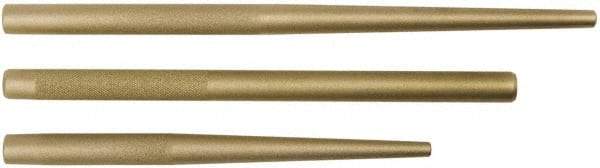 Proto - 3 Piece, 3/8 to 3/4", Drift Punch Set - Round Shank, Brass, Comes in Tool Roll - Americas Tooling