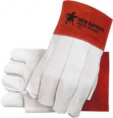 MCR Safety - Size XL General Protection Work Gloves - For Work & Driver, Uncoated, Knit Wrist Cuff, White/Red, Paired - Americas Tooling