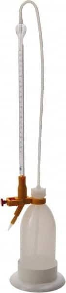 Dynalon Labware - 10 ml Borosilicate Glass Burette, Polyethylene Bottle Titrating Burette - 4-39/64" Diam x 22-7/16" High - Americas Tooling