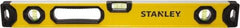 Stanley - 24" Long 3 Vial Box Beam Level - Aluminum, Yellow, 1 Level & 2 Plumb Vials - Americas Tooling