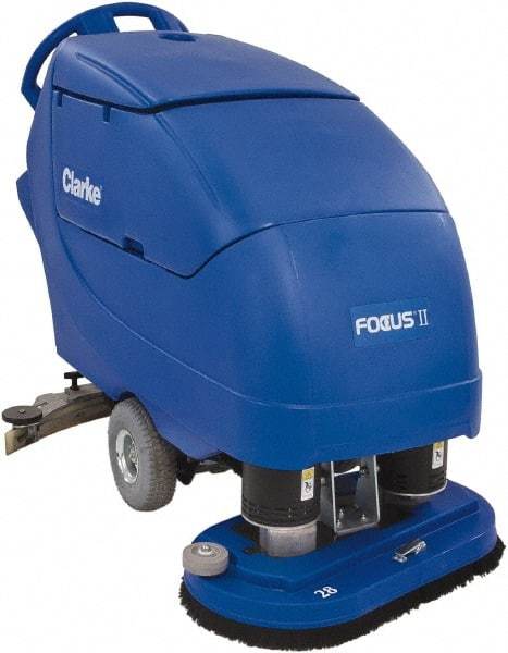 Clarke - 28" Cleaning Width, Battery Powered Floor Scrubber - 0.75 hp, 200 RPM, 23 Gal Tank Capacity - Americas Tooling