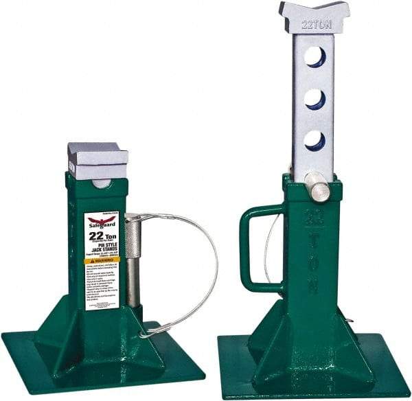 Safeguard - 44,000 Lb Capacity Jack Stand - 13-3/8 to 19-5/8" High - Americas Tooling