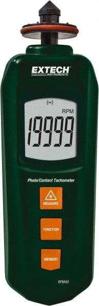 Extech - Tachometers Type: Photo/Contact Tachometer Minimum Measurement (RPM): 5 (Photo); 0.5 (Contact) - Americas Tooling