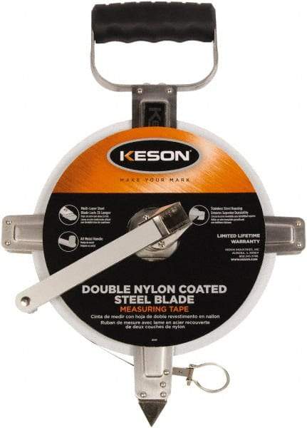 Keson - 100' x 3/8" Tape Measure - 1/10 & 1/100' Graduation - Americas Tooling