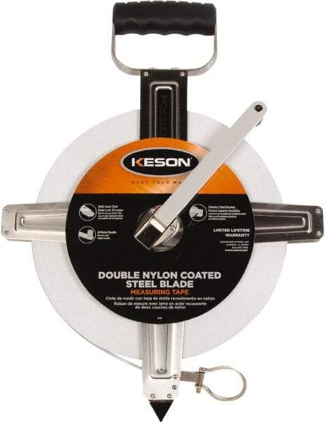 Keson - 300' x 3/8" Tape Measure - 1/10 & 1/100" Graduation - Americas Tooling