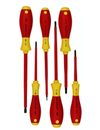 Insulated Screwdrivers Slotted 4.5; 6.5mm Phillips #1; 2. Square #1; 2. 6 Piece Set - Americas Tooling