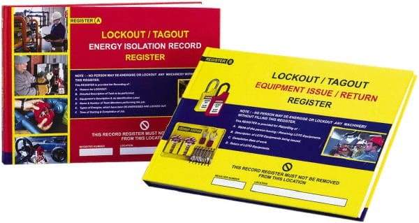 NMC - 12" Long, Paper Lockout/Tagout Registers - Compatible with Lockout Devices, Inlcudes 2 Lockout Registers - Americas Tooling