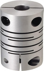 NBK - 9.525 to 12mm Bore, Clamp Style One Piece Slit Type Flexible Coupling - 32mm OD, 41mm OAL, Aluminum Alloy, Clamp Style - Americas Tooling