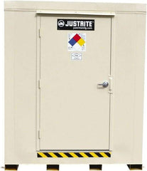 Justrite - 2 Drum, 75 Gal Sump Capacity, Locker - 6' Long x 3-1/2' Wide x 6.25' High, Galvanized Steel - Americas Tooling