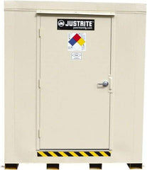 Justrite - 16 Drum, 288 Gal Sump Capacity, Locker - 10' Long x 9-1/2' Wide x 8.08' High, Galvanized Steel - Americas Tooling