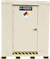 Justrite - 12 Drum, 221 Gal Sump Capacity, Locker - 7.33' Long x 10' Wide x 8.08' High, Galvanized Steel - Americas Tooling