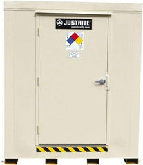 Justrite - 9 Drum, 168 Gal Sump Capacity, Locker - 8' Long x 7-1/2' Wide x 8.08' High, Galvanized Steel - Americas Tooling