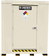 Justrite - 2 Drum, 88 Gal Sump Capacity, Locker - 6' Long x 3-1/2' Wide x 6.25' High, Galvanized Steel - Americas Tooling