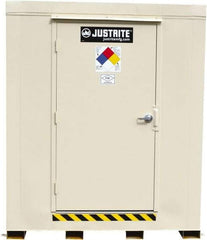 Justrite - 12 Drum, 205 Gal Sump Capacity, Locker - 7.33' Long x 10' Wide x 8' High, Galvanized Steel - Americas Tooling