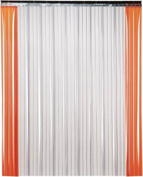 TMI, LLC - 12' Door Width x 12' Door Height PVC Ribbed Strip Door Kit - 12" Strip Width x 0.108" Strip Thickness, Clear, 67% Overlap - Americas Tooling