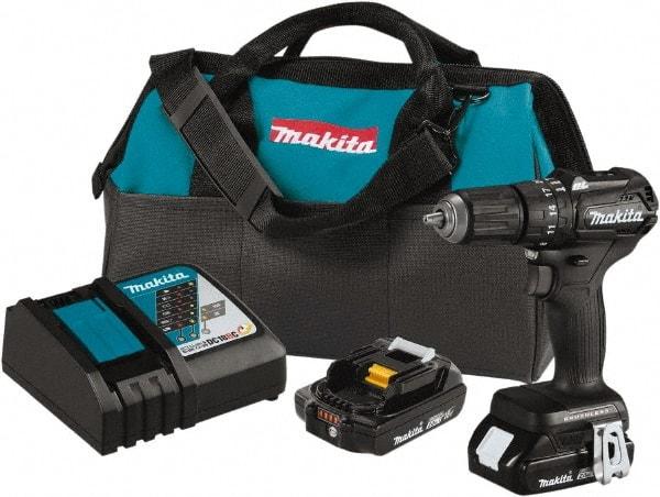 Makita - 18 Volt 1/2" Keyless Chuck Cordless Hammer Drill - 0 to 25,500 BPM, 0 to 1,700 RPM, Reversible - Americas Tooling