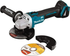 Makita - 5" Wheel Diam, 8,500 RPM, Cordless Angle & Disc Grinder - 5/8-11 Spindle, 18 Volts - Americas Tooling