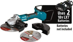 Makita - 9" Wheel Diam, 6,000 RPM, Cordless Angle & Disc Grinder - 5/8-11 Spindle, 18 Volts - Americas Tooling