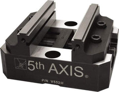 5th Axis - 125mm Jaw Width, 74mm High x 125mm Long x 125mm Wide Vise - For Use with 5 Axis Workholding Systems - Americas Tooling