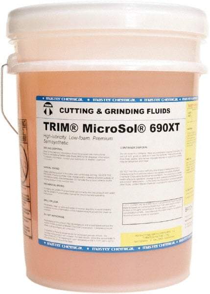 Master Fluid Solutions - Trim MicroSol 690XT, 5 Gal Pail Cutting & Grinding Fluid - Semisynthetic, For Machining - Americas Tooling