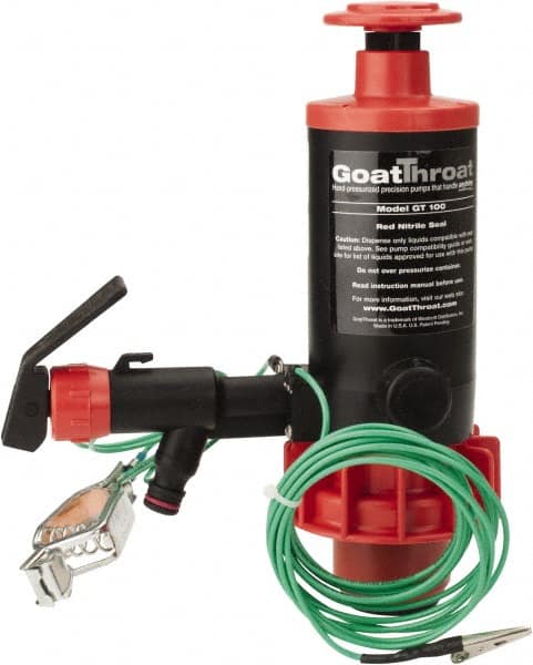 GoatThroat Pumps - 3/8" Outlet, 4 GPM, Polypropylene Hand Operated Transfer Pump - 56" OAL, For up to 55 Gal Drums, For Class I & II Flammable & Combustible Liquids - Americas Tooling