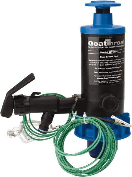 GoatThroat Pumps - 3/8" Outlet, 4 GPM, Polypropylene Hand Operated Transfer Pump - 56" OAL, For up to 55 Gal Drums, For Class I & II Flammable & Combustible Liquids - Americas Tooling