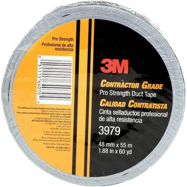 3M - 60 Yds Silver Duct Tape - 8 mil, Rubber Adhesive - Americas Tooling