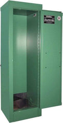 Securall Cabinets - 1 Door, Green Steel Standard Safety Cabinet for Flammable and Combustible Liquids - 44" High x 14" Wide x 13-5/8" Deep, Manual Closing Door, 3 Point Key Lock, D, E Cylinder Capacity - Americas Tooling