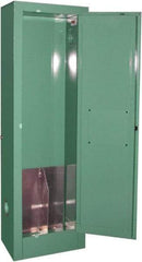 Securall Cabinets - 1 Door, Green Steel Standard Safety Cabinet for Flammable and Combustible Liquids - 44" High x 14" Wide x 9" Deep, Manual Closing Door, 3 Point Key Lock, D, E Cylinder Capacity - Americas Tooling