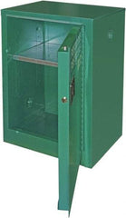 Securall Cabinets - 1 Door, 1 Shelf, Green Steel Standard Safety Cabinet for Flammable and Combustible Liquids - 37" High x 24" Wide x 18" Deep, Self Closing Door, 3 Point Key Lock, 12 Gal Capacity - Americas Tooling