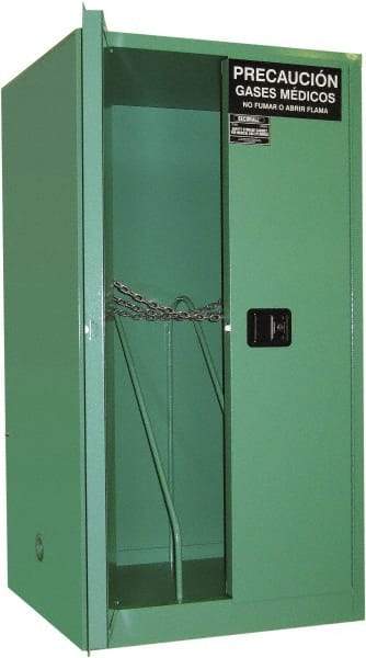 Securall Cabinets - 2 Door, Green Steel Standard Safety Cabinet for Flammable and Combustible Liquids - 65" High x 34" Wide x 34" Deep, Manual Closing Door, 3 Point Key Lock, H Cylinder Capacity - Americas Tooling