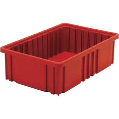 Quantum Storage - 40 Lb Load Capacity Red Polypropylene Dividable Container - Stacking, 5" Long x 10.9" Wide x 16-1/2" High - Americas Tooling