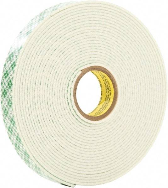 3M - 1/2" x 5 Yd Acrylic Adhesive Double Sided Tape - 0.04" Thick, Urethane Foam Liner, Series 4026W - Americas Tooling