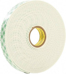 3M - 1/2" x 5 Yd Acrylic Adhesive Double Sided Tape - 0.04" Thick, Urethane Foam Liner, Series 4026W - Americas Tooling