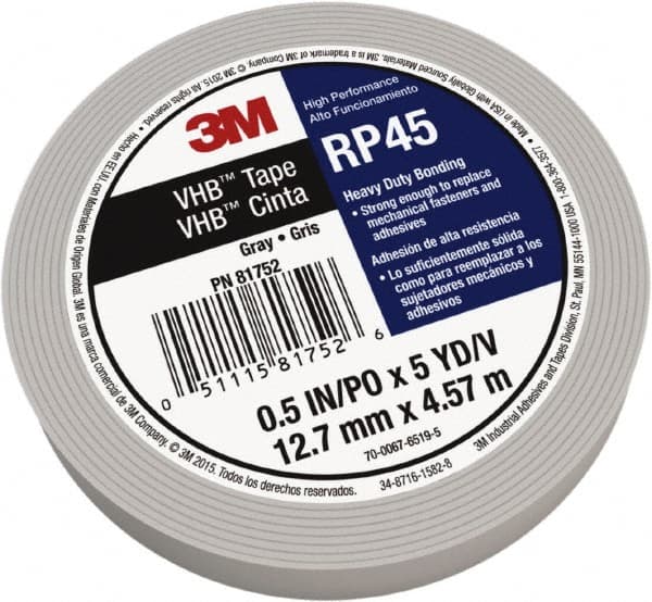 3M - 3/4" x 5 Yd Acrylic Adhesive Double Sided Tape - 0.04" Thick, Polyethylene Foam Liner, Series RP45 - Americas Tooling