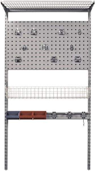 Triton - 33" Long Gray Pegboard Wall Mounted Storage - For Use with LocBoards, LocHook Assts, Wire Shelves, Wire Baskets, Hanging Bins & Mounting Hardware - Americas Tooling