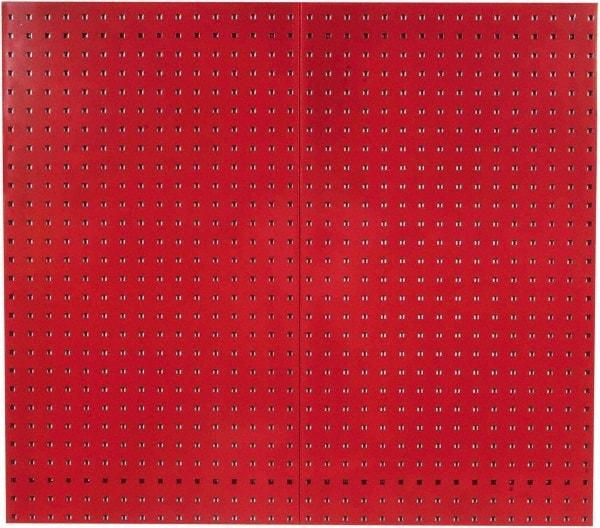 Triton - 24" Wide x 42-1/2" High Industrial Steel Tool Peg Board System - 2 Panels, Steel with Epoxy Coating, Red - Americas Tooling