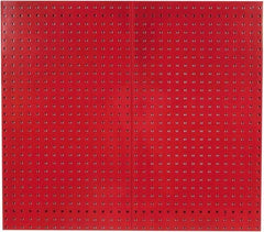 Triton - 24" Wide x 42-1/2" High Industrial Steel Tool Peg Board System - 2 Panels, Steel with Epoxy Coating, Red - Americas Tooling