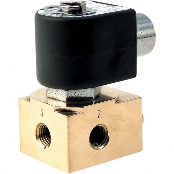 Parker - 24/60 VAC 1/4" NPT Port Brass Three-Way Quick Exhaust Solenoid Valve - Americas Tooling