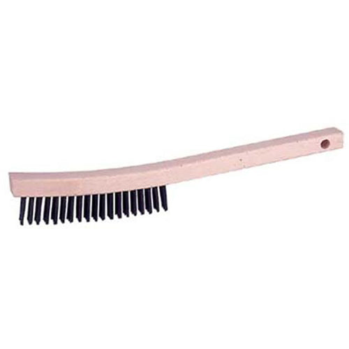 Vortec Pro Curved Handle Scratch Brush, Carbon Steel, 3 × 19 Rows - Americas Tooling