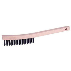 Vortec Pro Curved Handle Scratch Brush, Stainless Steel, 3 × 19 Rows - Americas Tooling