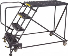 Ballymore - 30" 3 Step Single Entry Work Platform - Rolling Work Platform, 800 Lb Capacity, 30" Platform Height, 38" Base Width x 53" Base Depth, Grip Strut - Americas Tooling