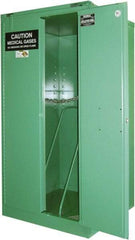 Securall Cabinets - 1 Door, Green Steel Standard Safety Cabinet for Flammable and Combustible Liquids - 46" High x 43" Wide x 18" Deep, Self Closing Door, 3 Point Key Lock, H Cylinder Capacity - Americas Tooling