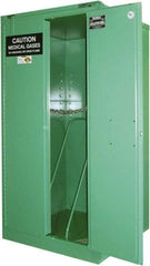 Securall Cabinets - 2 Door, Green Steel Standard Safety Cabinet for Flammable and Combustible Liquids - 67" High x 34" Wide x 34" Deep, Self Closing Door, 3 Point Key Lock, H Cylinder Capacity - Americas Tooling