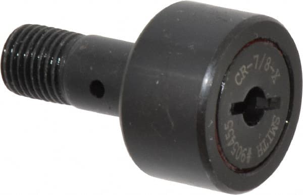 Accurate Bushing - 7/8" Roller Diam x 1/2" Width, 3/8" Stud Diam x 7/8" Length, Stud Cam Follower - Steel, 3/8" Thread Length, 3/8-24 Thread, 1-3/8" OAL, 2,140 Lb Dynamic Cap, 2,260 Lb Static Cap - Americas Tooling