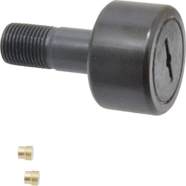 Accurate Bushing - 1-1/2" Roller Diam x 7/8" Width, 5/8" Stud Diam x 1-1/2" Length, Stud Cam Follower - Steel, 3/4" Thread Length, 5/8-18 Thread, 2-3/8" OAL, 5,560 Lb Dynamic Cap, 5,730 Lb Static Cap - Americas Tooling