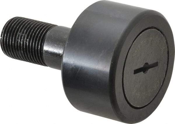 Accurate Bushing - 2-1/4" Roller Diam x 1-1/4" Width, 7/8" Stud Diam x 2" Length, Stud Cam Follower - Steel, 1" Thread Length, 7/8-14 Thread, 3-1/4" OAL, 10,370 Lb Dynamic Cap, 10,700 Lb Static Cap - Americas Tooling