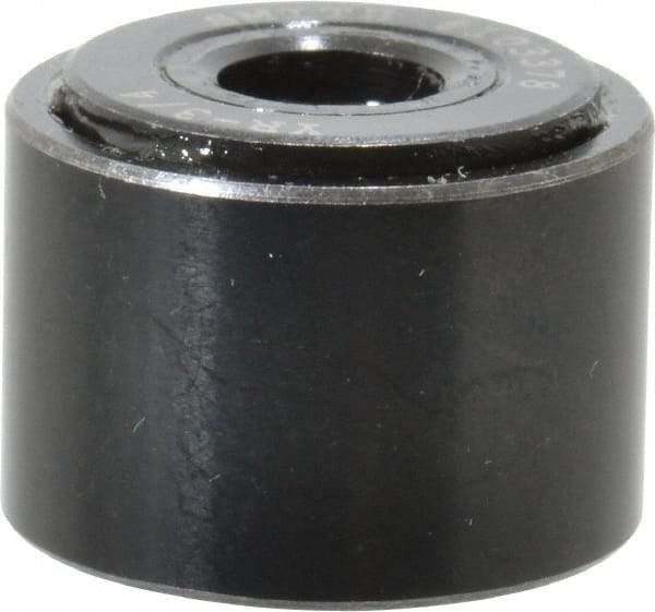 Accurate Bushing - 1/4" Bore, 3/4" Roller Diam x 1/2" Roller Width, Steel Yoke Cam Follower - 2,140 Lb Dynamic Load Capacity, 9/16" Overall Width - Americas Tooling