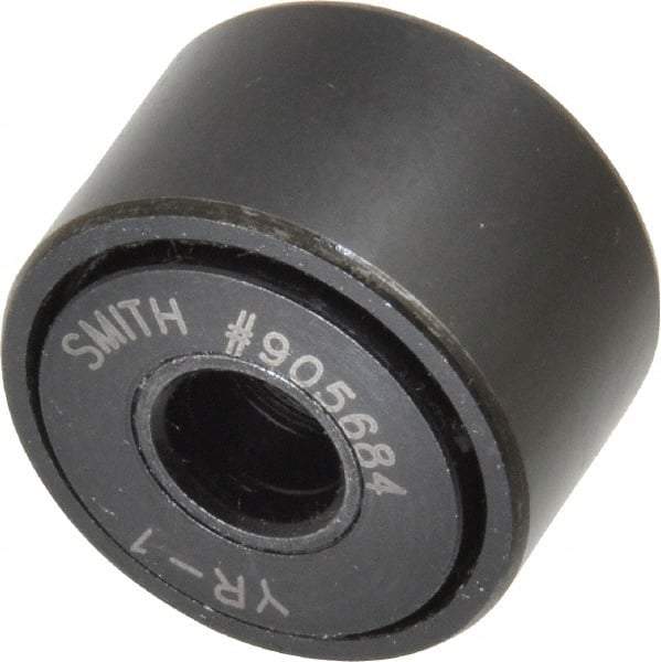 Accurate Bushing - 5/16" Bore, 1" Roller Diam x 5/8" Roller Width, Steel Yoke Cam Follower - 3,030 Lb Dynamic Load Capacity, 11/16" Overall Width - Americas Tooling